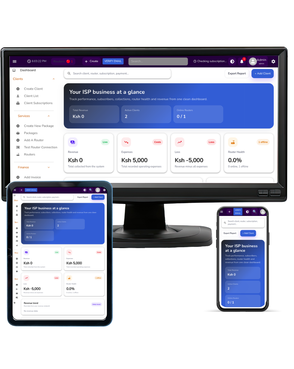 NetRahisi ISP dashboard preview